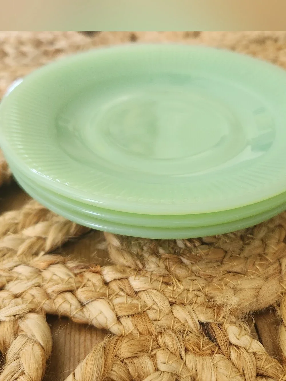 Jadeite Ceramic Dessert Plates - Set of 3